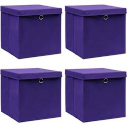 vidaXL with Covers 4 pcs 28x28x28 cm Purple Storage Box