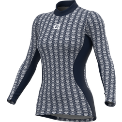 Ale Cubes Long Sleeve Base Layer Women - Navy Blue