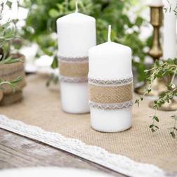 PartyDeco Jute Tape With Lace 5 x 500 cm