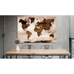 Arkiio World Map The Brown Earth 60x40 Tavla