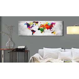 Arkiio World Map Coloured Revolution 120x40 Tavla