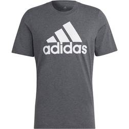 adidas Essentials Big Logo Tee - Dark Grey Heather/White