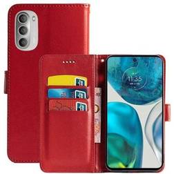 CaseOnline Wallet cover 3-kort Motorola Moto G52 Rød