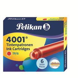 Pelikan Pack of 5 Cases Standard Ink Cartridges 4001 TP/6 Red