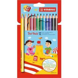 Stabilo Triangular colouring pencils trio thick, pack of 12 in cardboard case, you will receive 1 pack, package content: 12 in case