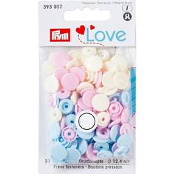 Prym Color Snaps Tryckknappar Plast Rund 12,4mm Ass. Pastell 30 st