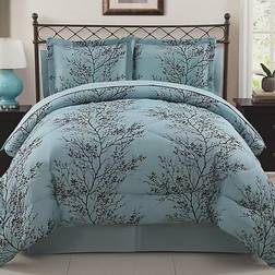 VCNY Home Leaf Bed Linen Brown, Blue (218.4x218.4)