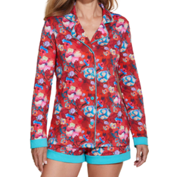 Cosabella Printed Long Sleeve Top And Boxer - Faded Rose/Andaman Sea