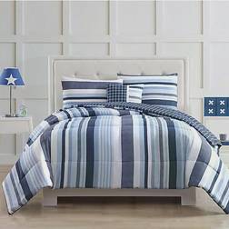 My World Mason Stripe Bedspread White, Blue (218.44x172.72cm)