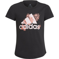 adidas Girl's Tropical Sports Graphic T-shirt - Black (GJ6515)