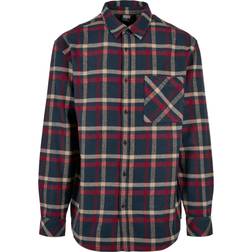Urban Classics Heavy Oversized Checked Shirt - Navy/Red