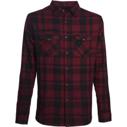 West Coast Choppers La Bomba Herringbone Flannel Shirt, black-red