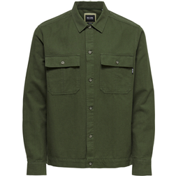 Only & Sons Onskennet Life Ls Linen Overshirt Skjorter Olive Night