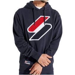 Superdry Code Logo Chenille Hoodie - Navy