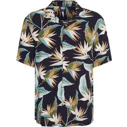 Urban Classics Chemise Homme Blossoms Resort - Noir/Vert