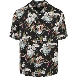 Urban Classics Viscose AOP Resort Shirt M - Black Tropical