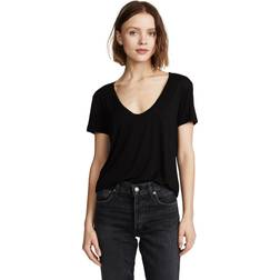 Splendid Kortärmad T-shirt För Kvinnor Pyjamas Topp - Svart