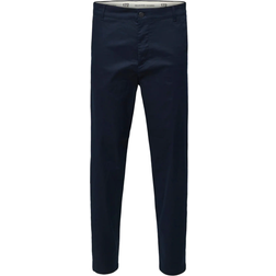 Selected Homme – Marinblå chinos i smal, avsmalnande passform