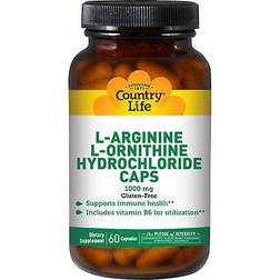 Country Life L-Arginine L-Ornithine Hydrochloride Caps 1000 mg 180 Capsules