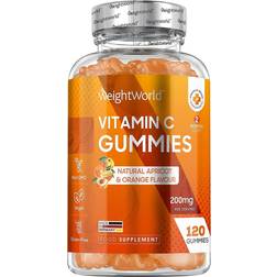 WeightWorld Vitamin C Gummies 200 mg 120 Gummies - Natural Apricot & Orange Flavour