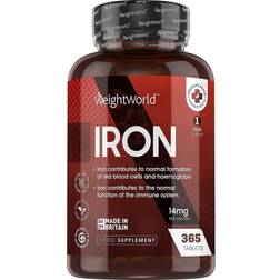 WeightWorld Iron Tablets 14 mg 365 Tablets