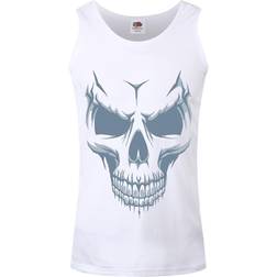 Grindstore Mens Grinning Skull Vest Top (White)