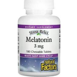 Natural Factors Stress-Relax, Melatonin, 3 mg 180 Chewable Tablets