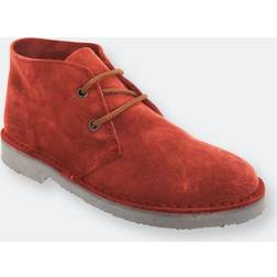 Real Suede Unlined Desert Boots - Rouge/Beige/Gris