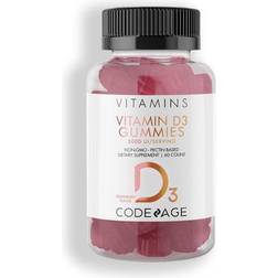 Codeage Vitamin D3 Gummies 5000 IU, Strawberry Flavor 120 Gummies