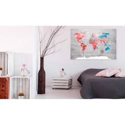 Arkiio World Map Red Roam 60x40 Tavla