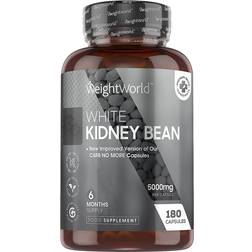 WeightWorld Hvide Kidneybønner Kapsler 5000mg, 180 kapsler Naturlig Carb-blokker