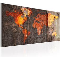 Arkiio World Map Rusty World 120x60 Tavla