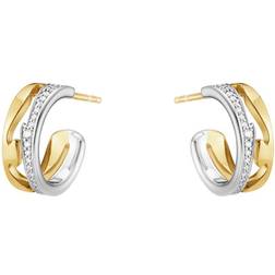 Georg Jensen Fusion Earrings - Gold/White Gold/Diamonds