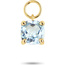 Carre Guldbelagt charm med Topas