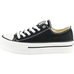 Victoria Women's canvas platform trainers, Black