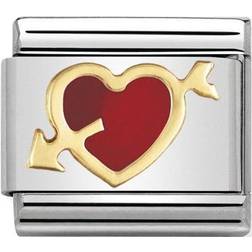 Nomination Composable Classic Link Heart with Arrow - Silver/Gold/Red