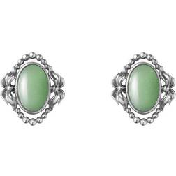 Georg Jensen 2022 Heritage Ear Clips - Silver/Aventurine