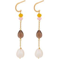 Pernille Corydon Lagoon Shade Earrings - Gold/Yellow/Pink