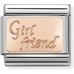 Nomination Composable Classic Engraved Girl Friend Link Charm - Silver/Gold