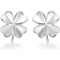 Mads Z Clover Earrings - Silver