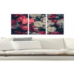 CANVASTAVLA Floral 3-pack Flerfärgad 20x50 cm Tavla