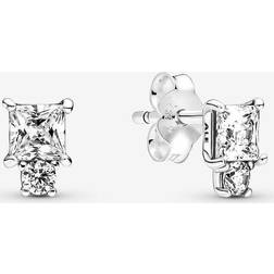 Pandora Sterling Silver Stiftörhängen Med Zirconia - Silver