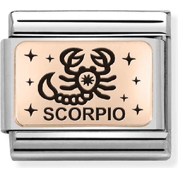 Nomination Classic Scorpio Charm - Silver/Rose Gold/Black