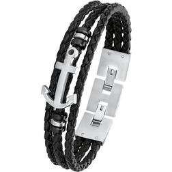 s.Oliver Bracelet Men Arm jewelry, 1,5 cm, Black, Comes in jewelry gift box, 2027411