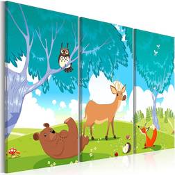 Arkiio Friendly Animals (3 Parts) 90x60 Tavla 90x90cm