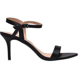 Linea Strap Mid Heeled Sandals - Sort Satin