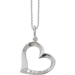 Scrouples Heart Pendant Necklace - White Gold/Silver/Diamonds