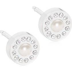 Blomdahl Medical Plastic Earrings - Silver/Transparent/Pearl