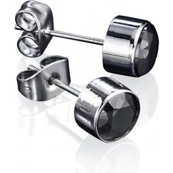 Fred Bennett Fred Bennett Stainless Steel Bezel Set Earrings E3795