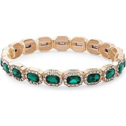 Jon Richard Rectangle Bracelet - Gold/Green/Transparent